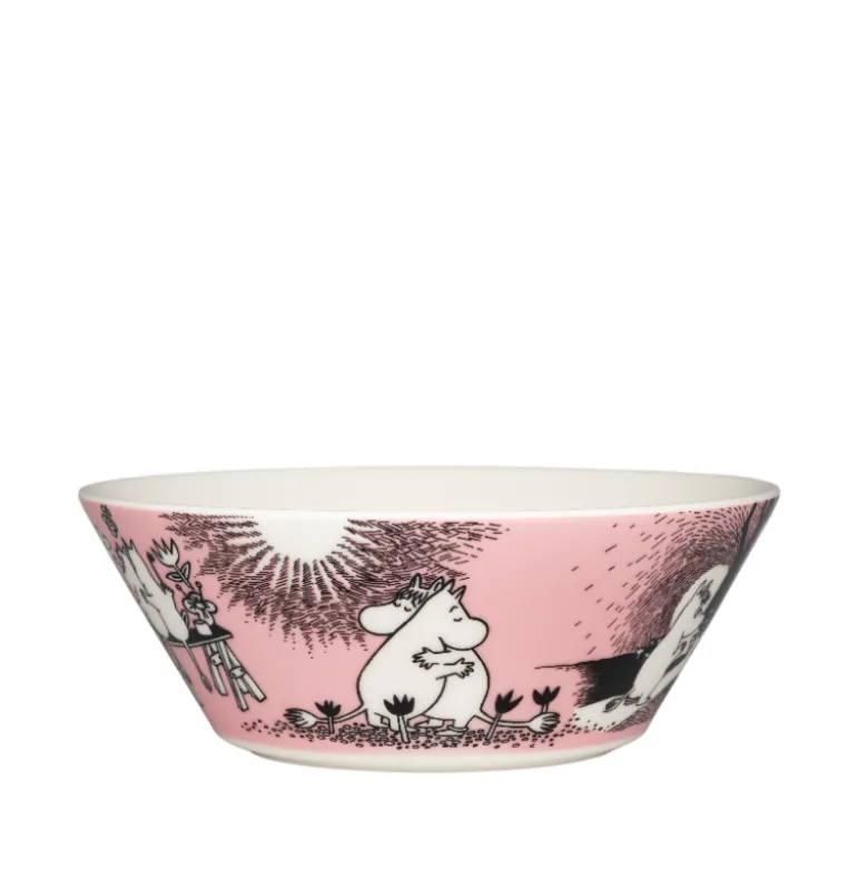 Moomin Arabia Kærlighed 30 års jubilæums skål lyserød Ø 15 cm