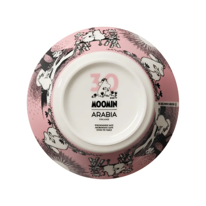 Moomin Arabia Kærlighed 30 års jubilæums skål lyserød Ø 15 cm