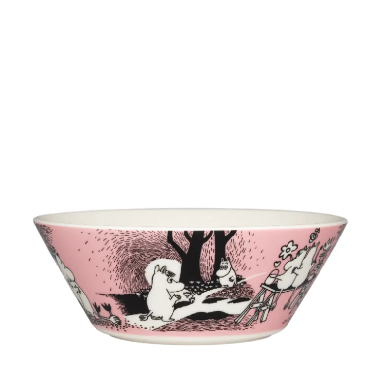 Moomin Arabia Kærlighed 30 års jubilæums skål lyserød Ø 15 cm