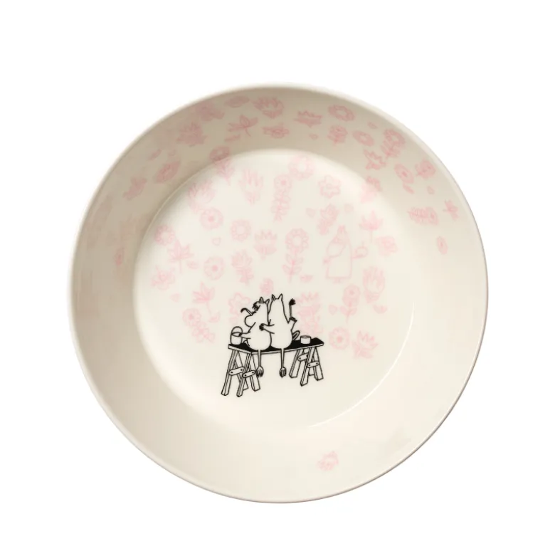 Moomin Arabia Kærlighed 30 års jubilæums fad lyserød Ø 23 cm