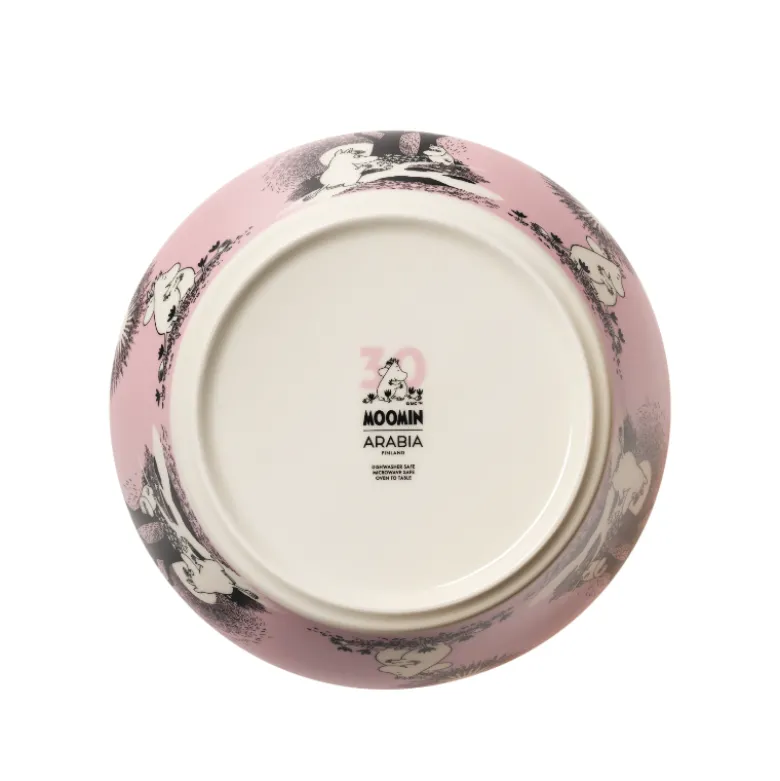 Moomin Arabia Kærlighed 30 års jubilæums fad lyserød Ø 23 cm