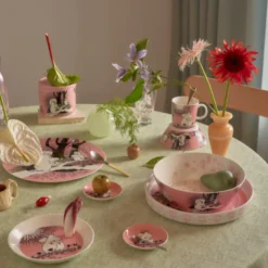 Moomin Arabia Kærlighed 30 års jubilæums fad lyserød Ø 28 cm
