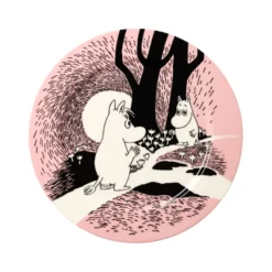 Moomin Arabia Kærlighed 30 års jubilæums serveringsfad lyserød Ø 30 cm