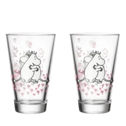 Moomin Arabia Kærlighed 30 års jubilæums glas 30 cl 2 stk.