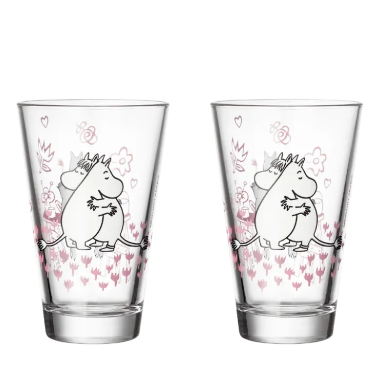 Moomin Arabia Kærlighed 30 års jubilæums glas 30 cl 2 stk.