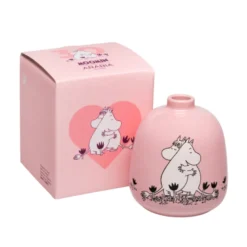 Moomin Arabia Kærlighed 30 års jubilæums vase lyserød 8,3 cm