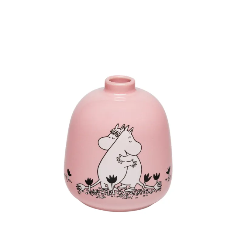 Moomin Arabia Kærlighed 30 års jubilæums vase lyserød 8,3 cm
