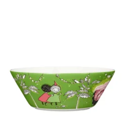Moomin Arabia Tofslen & Vifslen skål grøn 15 cm
