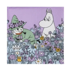 Moomin Arabia Venner for evigt papirservietter lilla 33x33 cm 20 stk.
