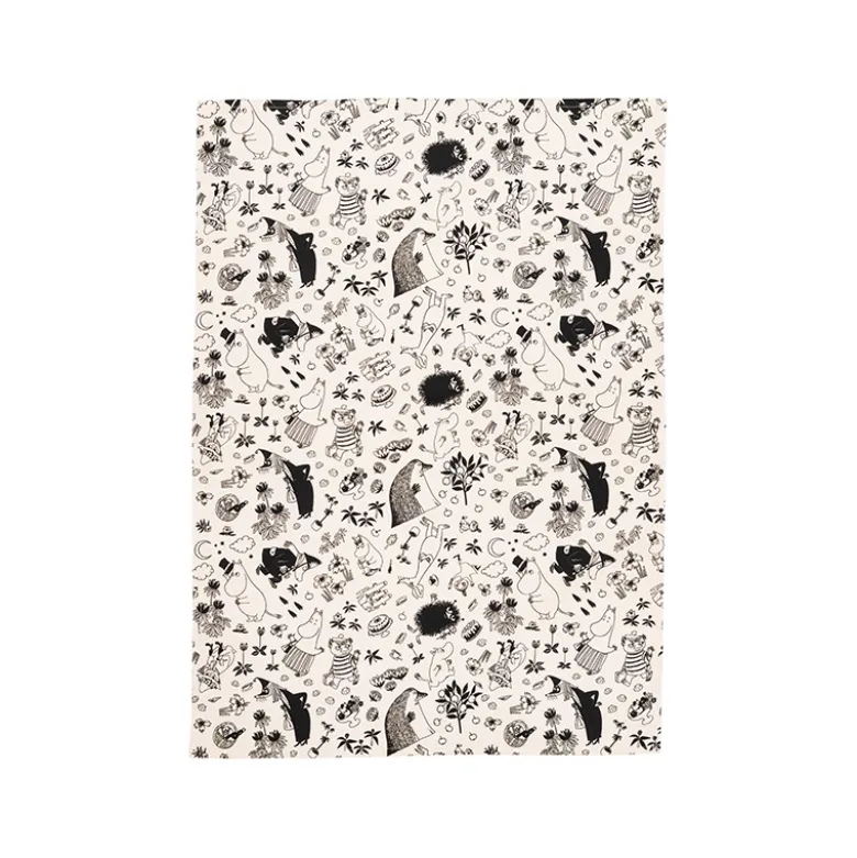 Moomin Arabia viskestykker sort 2 stk. 50x70 cm