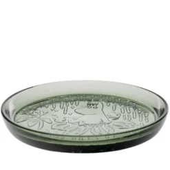 Moomin Iittala glastallerken pine green 17 cm