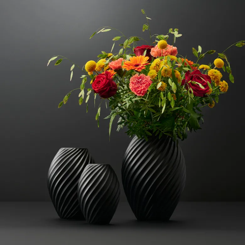 Morsø River vase sort 16 cm
