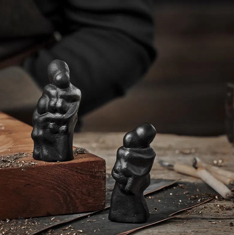 Morsø skulptur støbejern "En mors kærlighed er stor" 2 børn