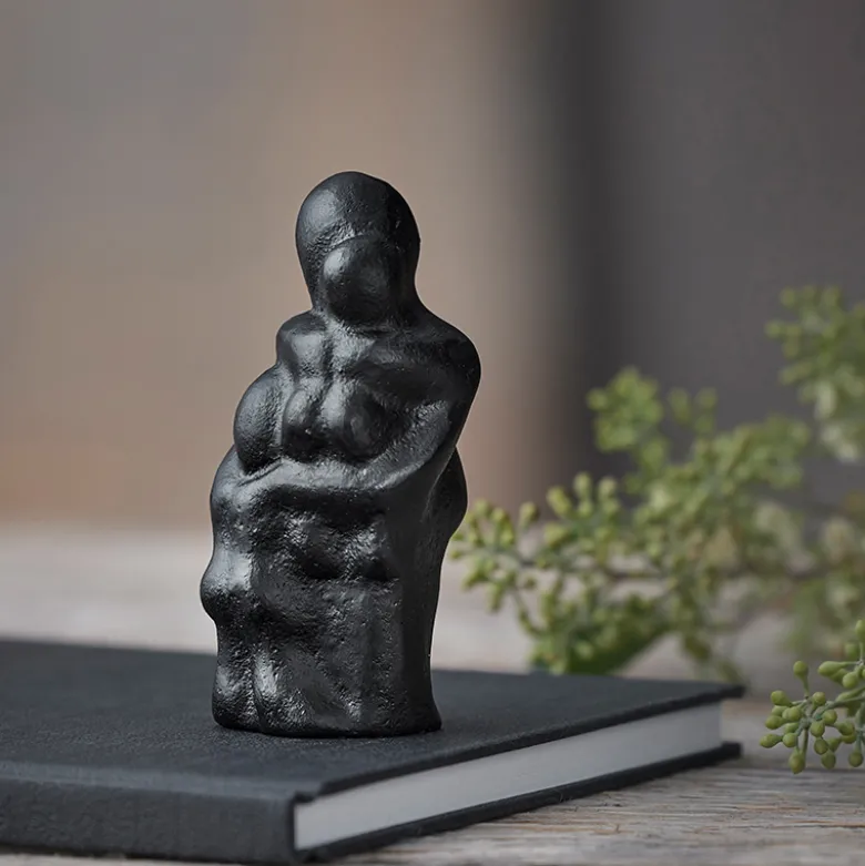 Morsø skulptur støbejern "En mors kærlighed er stor" 2 børn