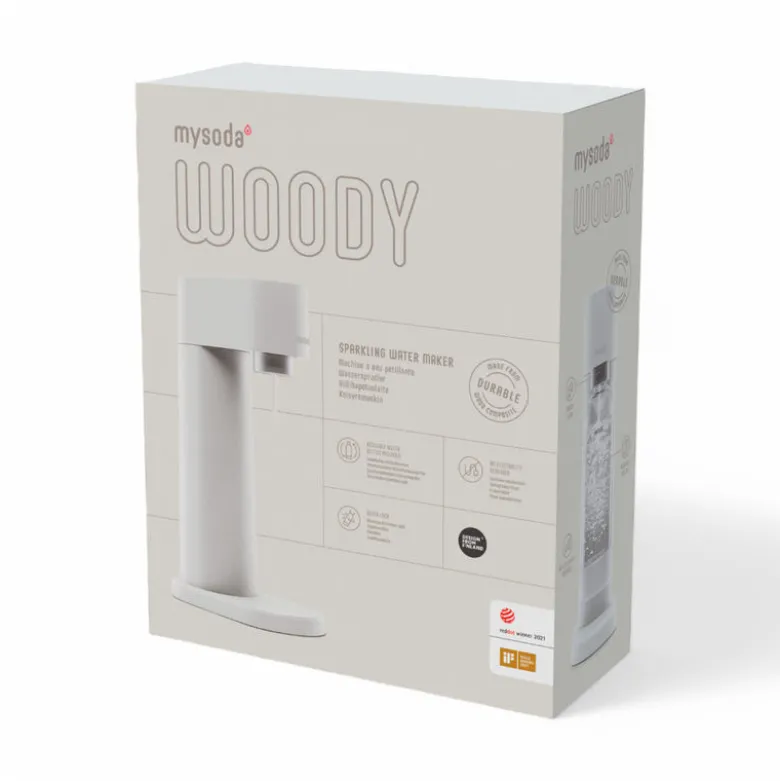 MySoda Woody sodavandsmaskine hvid inkl. flaske + kulsyrepatron