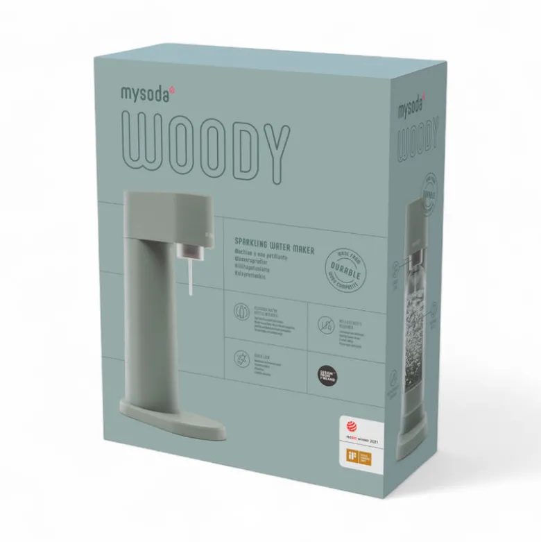 MySoda Woody sodavandsmaskine dueblå inkl. flaske + kulsyrepatron