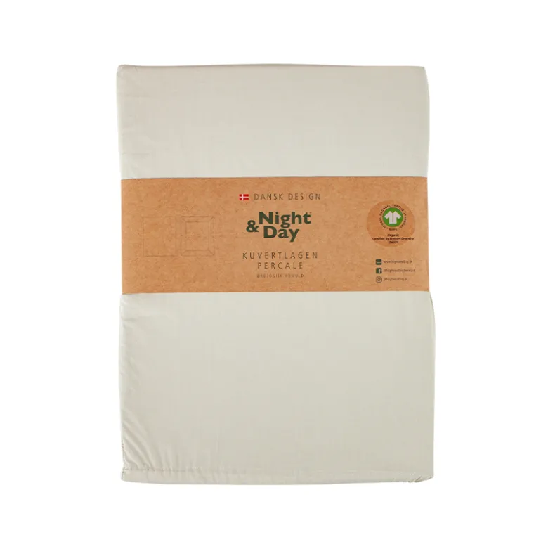 Night & Day kuvertlagen percale sand 160x200 cm