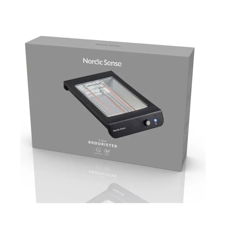 Nordic Sense flad brødrister sort 600 watt