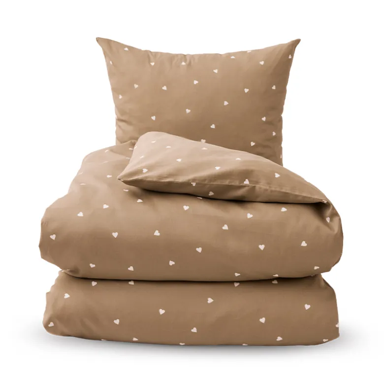 Nordisk Tekstil Heart sengesæt mokka 140x200 cm
