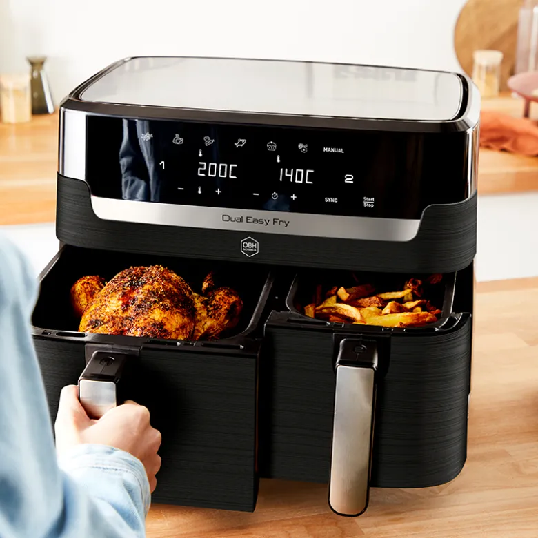 OBH Nordica Dual Easy Fry & Grill airfryer black