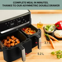 OBH Nordica Dual Easy Fry & Grill airfryer black