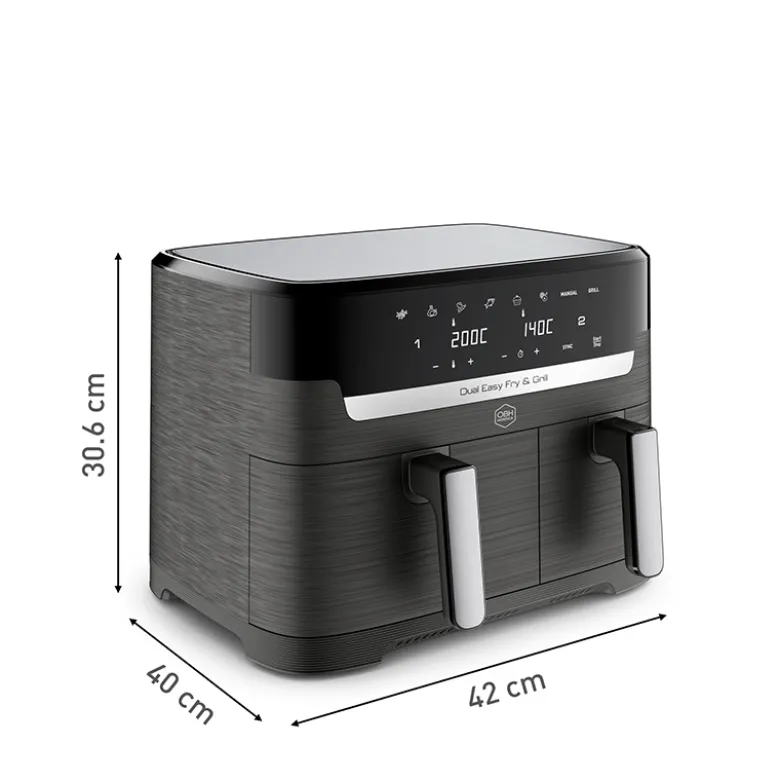 OBH Nordica Dual Easy Fry & Grill airfryer black