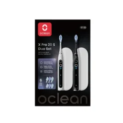 Oclean X Pro 20 S Duo sæt elektrisk tandbørste hvid og sort 2 stk.