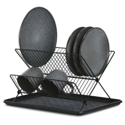 Opvaskestativ sort 43x23 cm