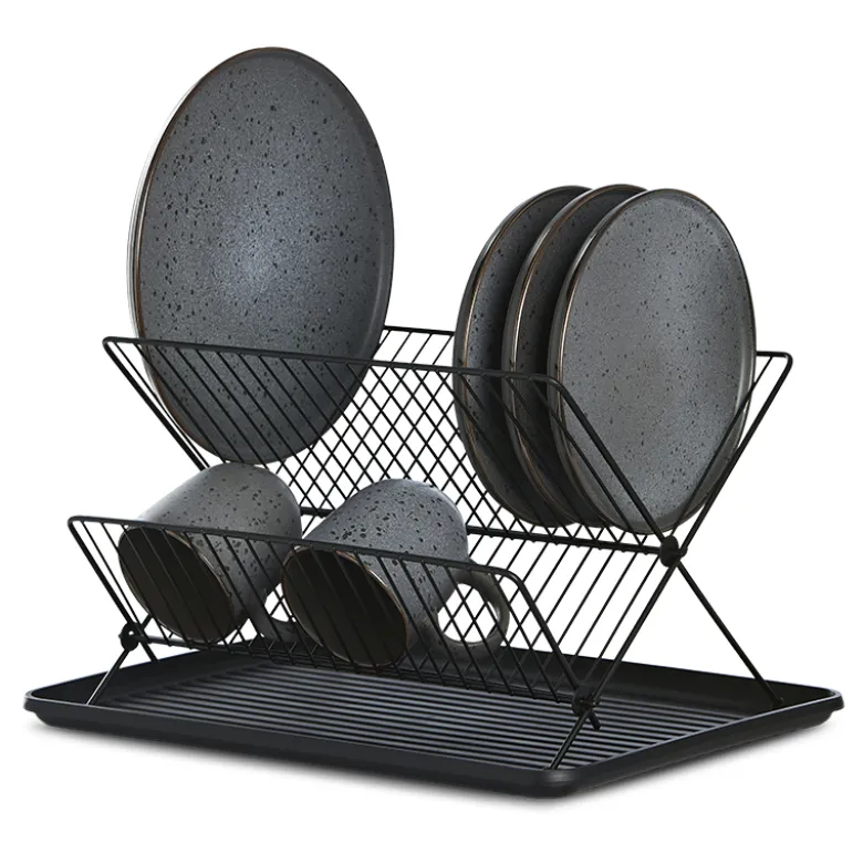 Opvaskestativ sort 43x23 cm