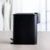 Pedalspand sort 5 liter rustfrit stål H 29,5 cm