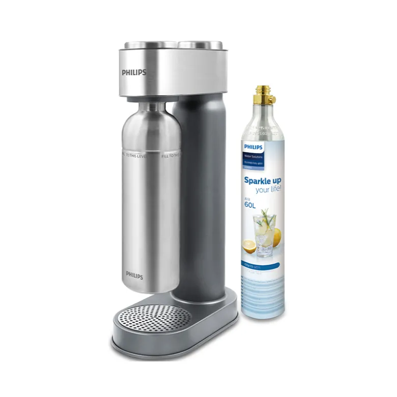 Philips GoZero sodavandsmaskine stål inkl. CO2-flaske