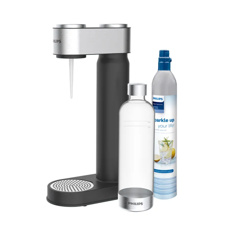 Philips GoZero sodavandsmaskine sort stål inkl. CO2-flaske
