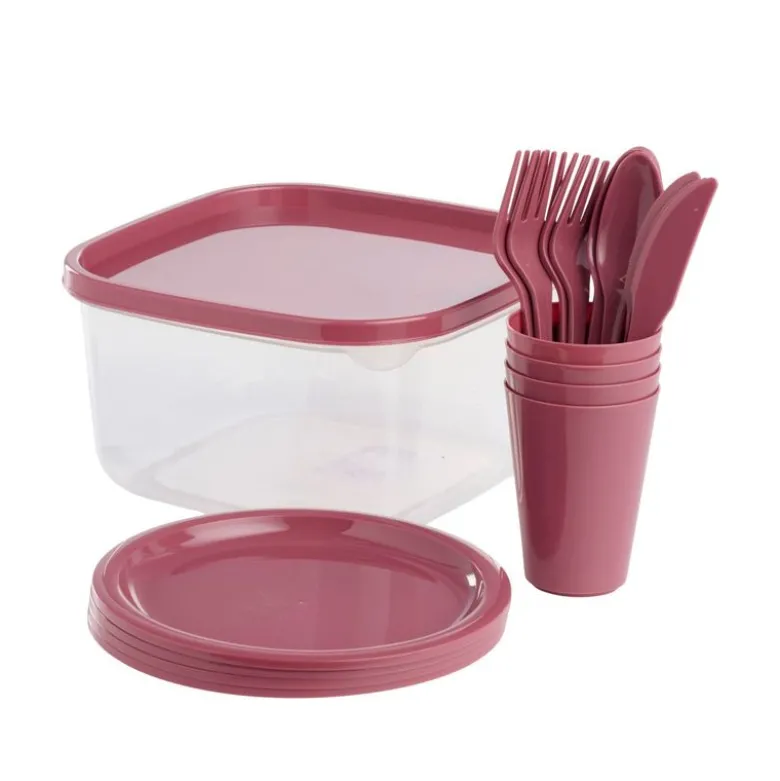 Picnicsæt 20 dele - assorterede farver