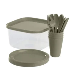 Picnicsæt 20 dele - assorterede farver