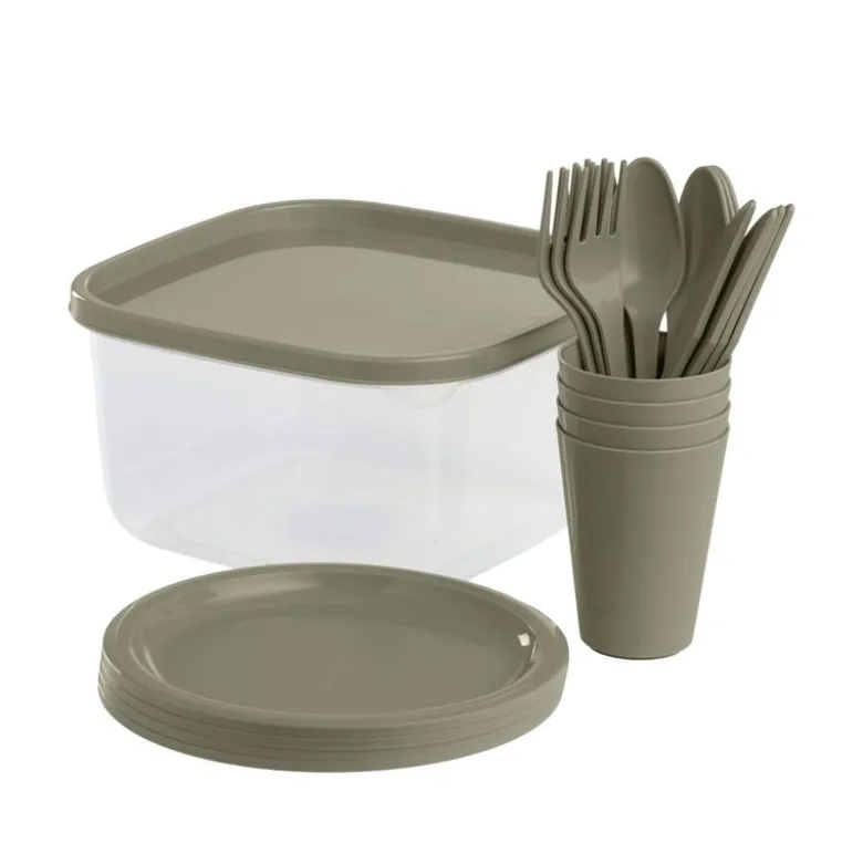 Picnicsæt 20 dele - assorterede farver