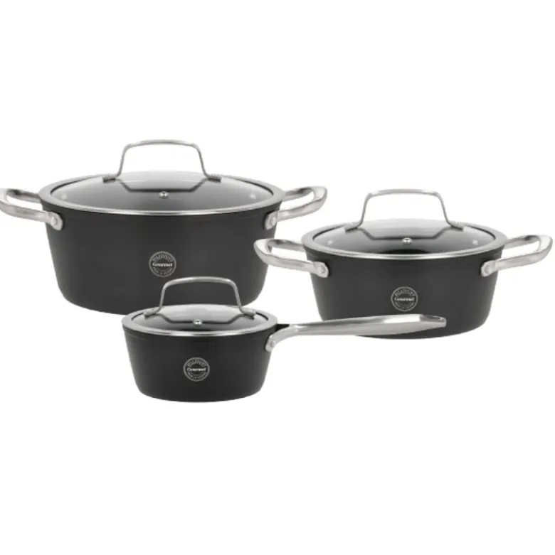 Pillivuyt Gourmet Travo grydesæt 6 dele sort