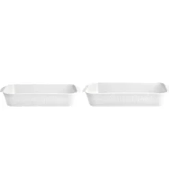 Pillivuyt Plissé fadsæt hvid 2 stk. 35x19 cm + 38x21 cm