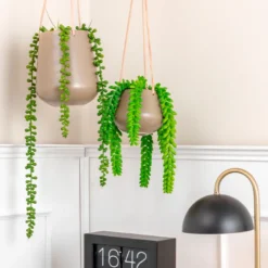 Present Time urtepotte med ophæng small warm grey