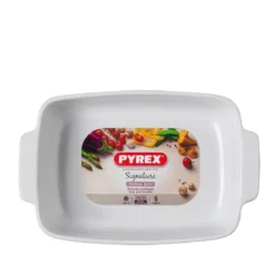 Pyrex ovnfast fad hvid keramik 25x19 cm