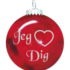 Rolsted Copenhagen Jeg ♥ Dig julekugle rød 6,6 cm