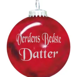 Rolsted Copenhagen julekugle Verdens Bedste Datter rød 6,6 cm