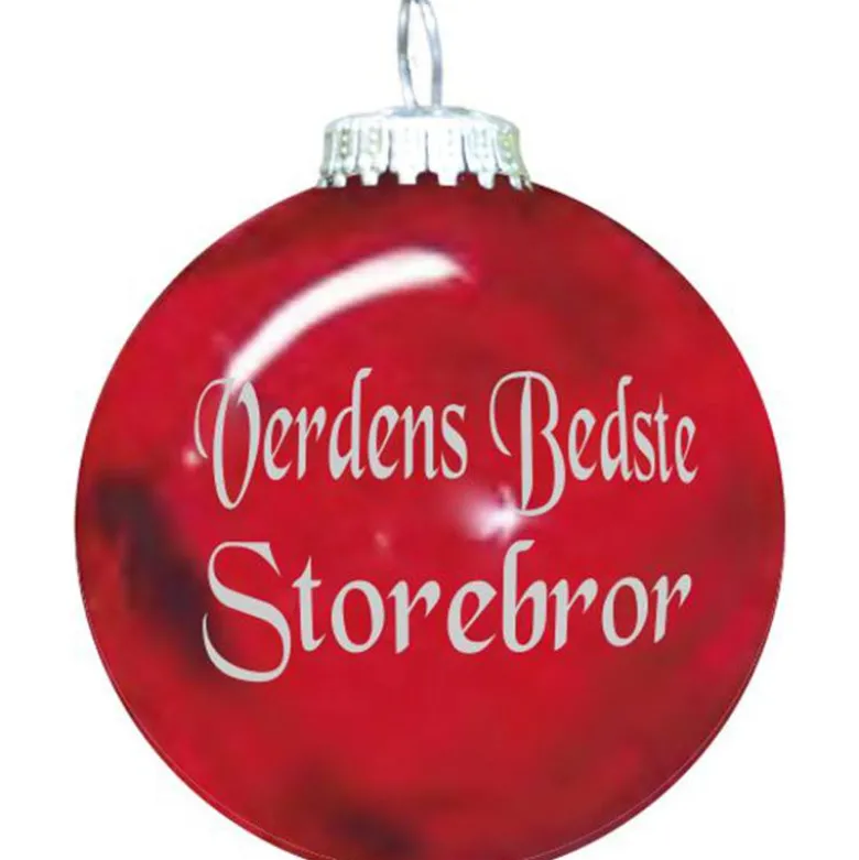 Rolsted Copenhagen Verdens Bedste Storebror julekugle rød 6,6 cm