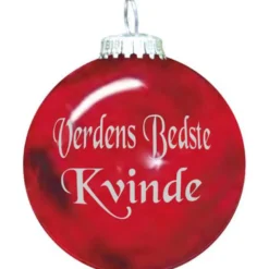 Rolsted Copenhagen Verdens Bedste Kvinde julekugle rød 6,6 cm
