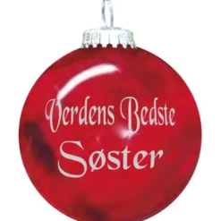Rolsted Copenhagen verdens bedste søster julekugle rød 6,6 cm
