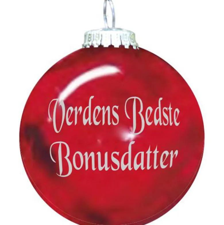 Rolsted Copenhagen Verdens Bedste Bonusdatter julekugle rød 6,6 cm
