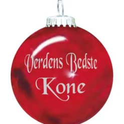 Rolsted Copenhagen Verdens Bedste Kone julekugle rød 6,6 cm
