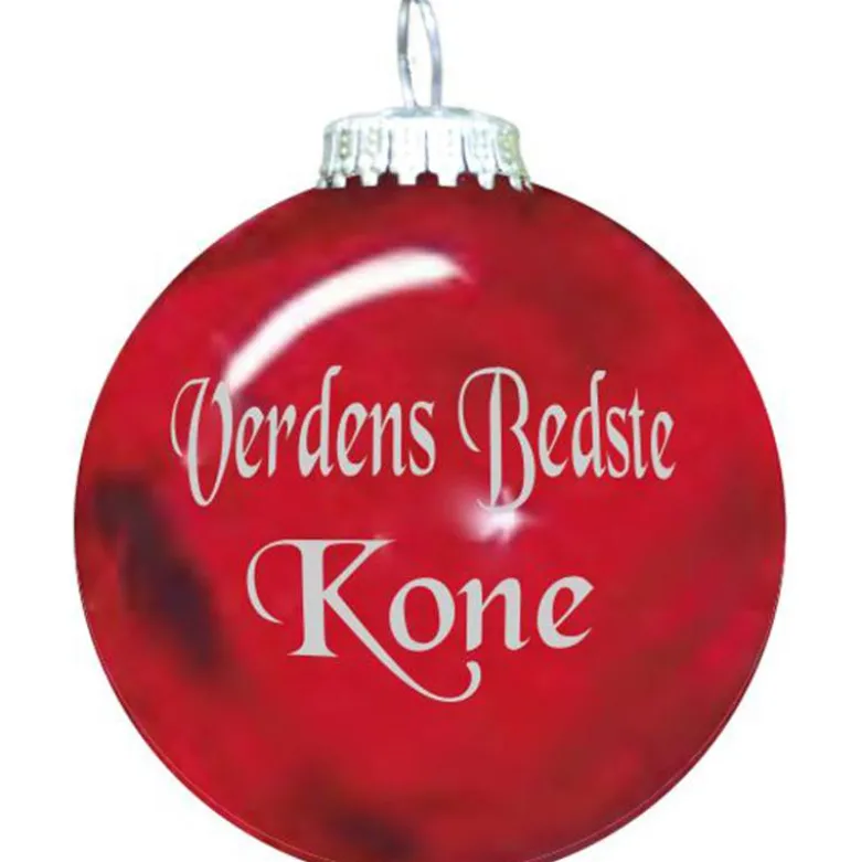Rolsted Copenhagen Verdens Bedste Kone julekugle rød 6,6 cm