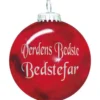 Rolsted Copenhagen Verdens Bedste Bedstefar julekugle rød 6,6 cm