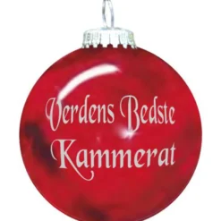 Rolsted Copenhagen verdens bedste kammerat julekugle rød 6,6 cm