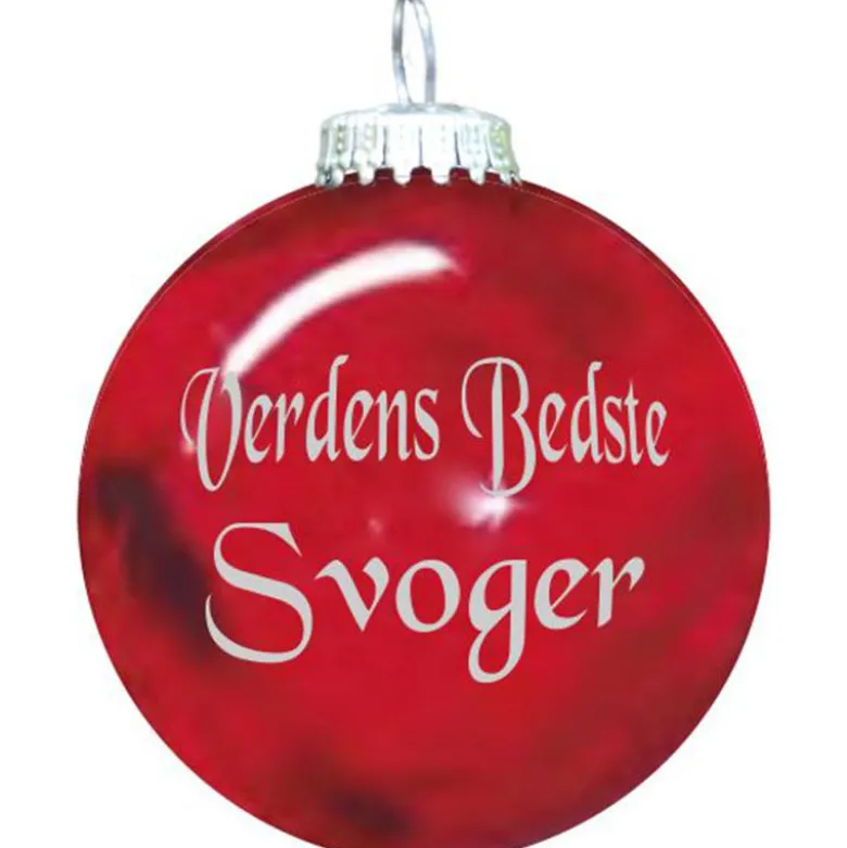 Rolsted Copenhagen Verdens Bedste Svoger julekugle rød Ø 6,6 cm